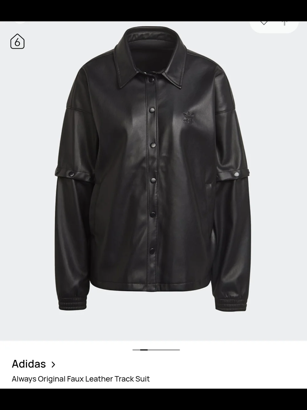 Adidas Originals Faux Leather Track Jacket - Picture 5 of 5